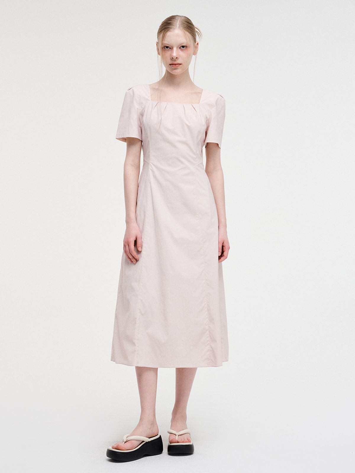에트몽(ETMON) Bolero Pintuck Dress, Pink