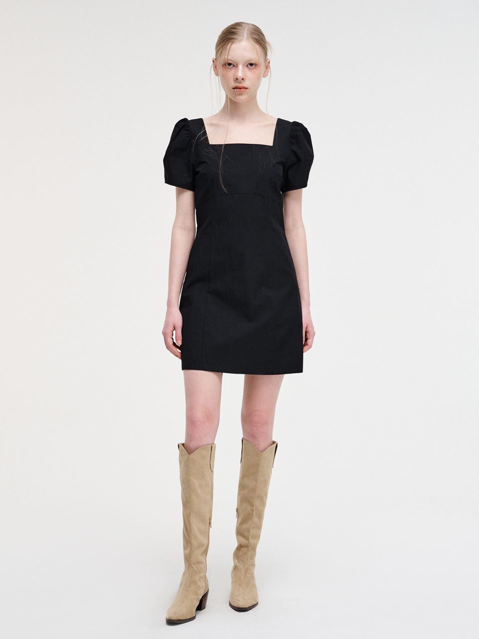 ワンピース ETMON Square Puff Mini Dress, Black MUSINSA | ETMON Square Puff Mini Dress, Black