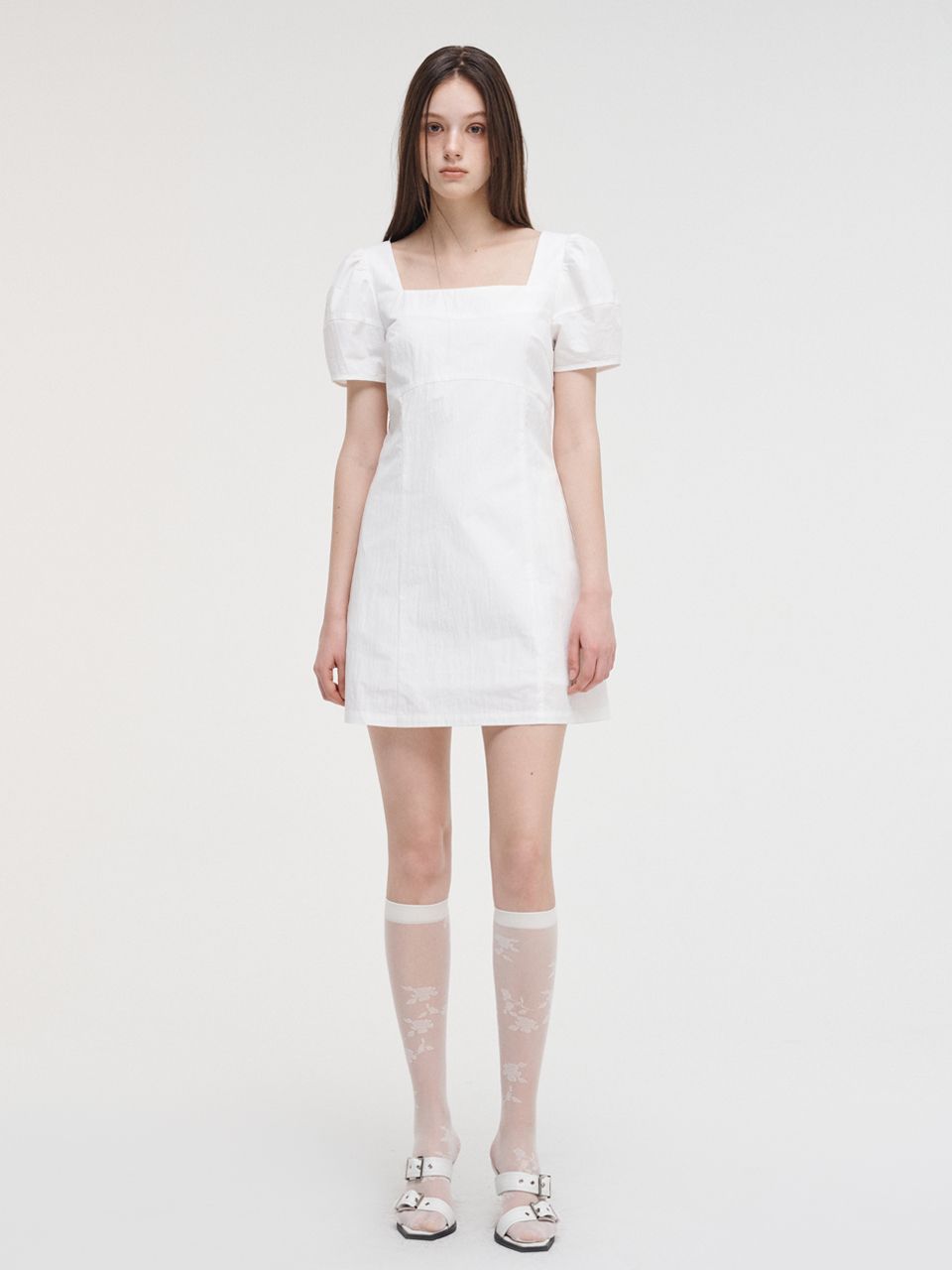 ワンピース ETMON Square Puff Mini Dress, White MUSINSA | ETMON Square Puff Mini Dress, White
