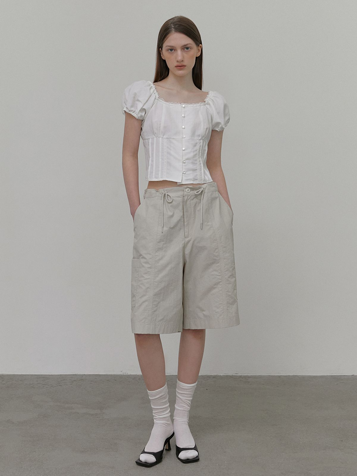 에트몽(ETMON) Midi Pocket Pants, Light Beige