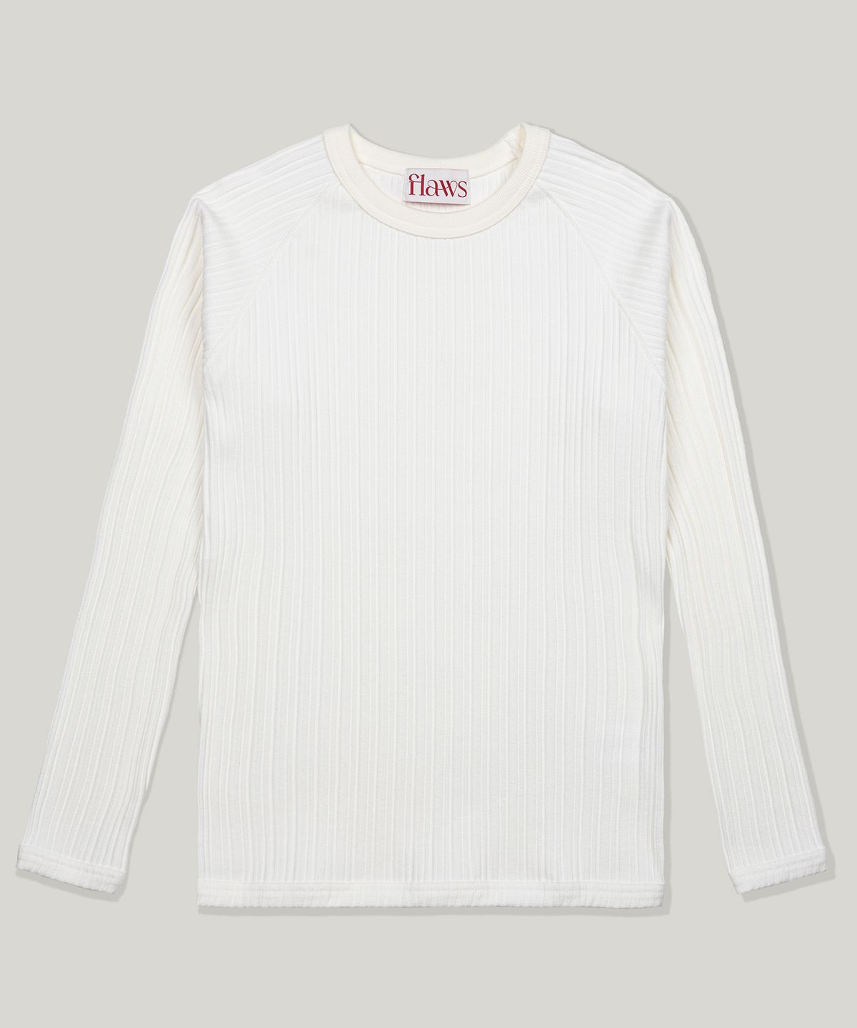 플로즈룸(FLAWSROOM) Ribbed Slim Long Sleeve [WHITE]