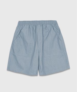 캠퍼 데님 숏 팬츠_블루