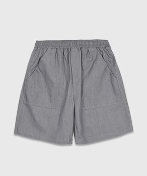 캠퍼 데님 숏 팬츠_그레이