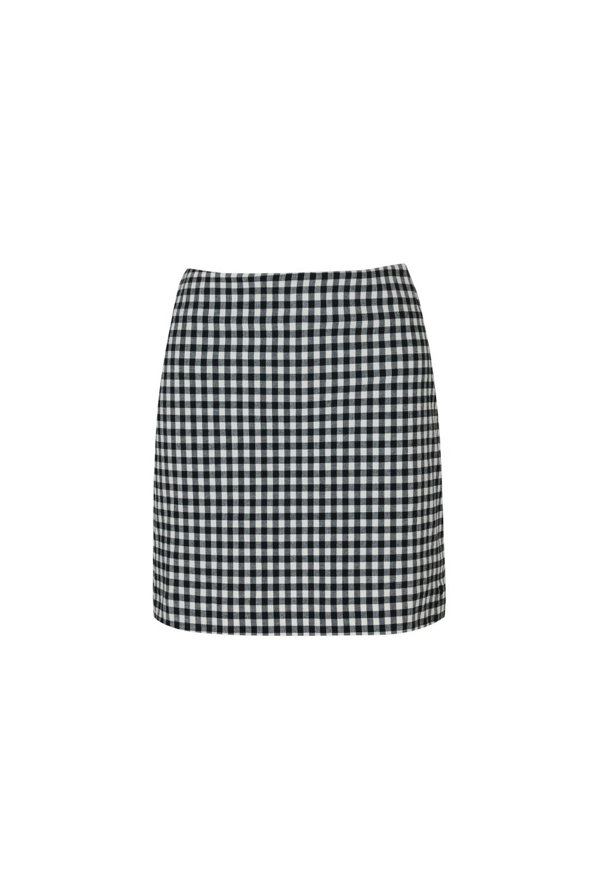 플레이부(PLAYBOO) GINGHAM CHECK SKIRT W/INNER PANTS_Black
