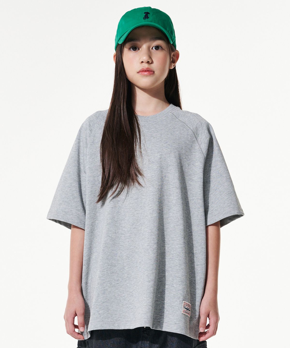 테이크이지 키즈(TAKEASY KIDS) 자이언트핏 빈티지스티치 오버 티셔츠(8%멜란지 그레이)