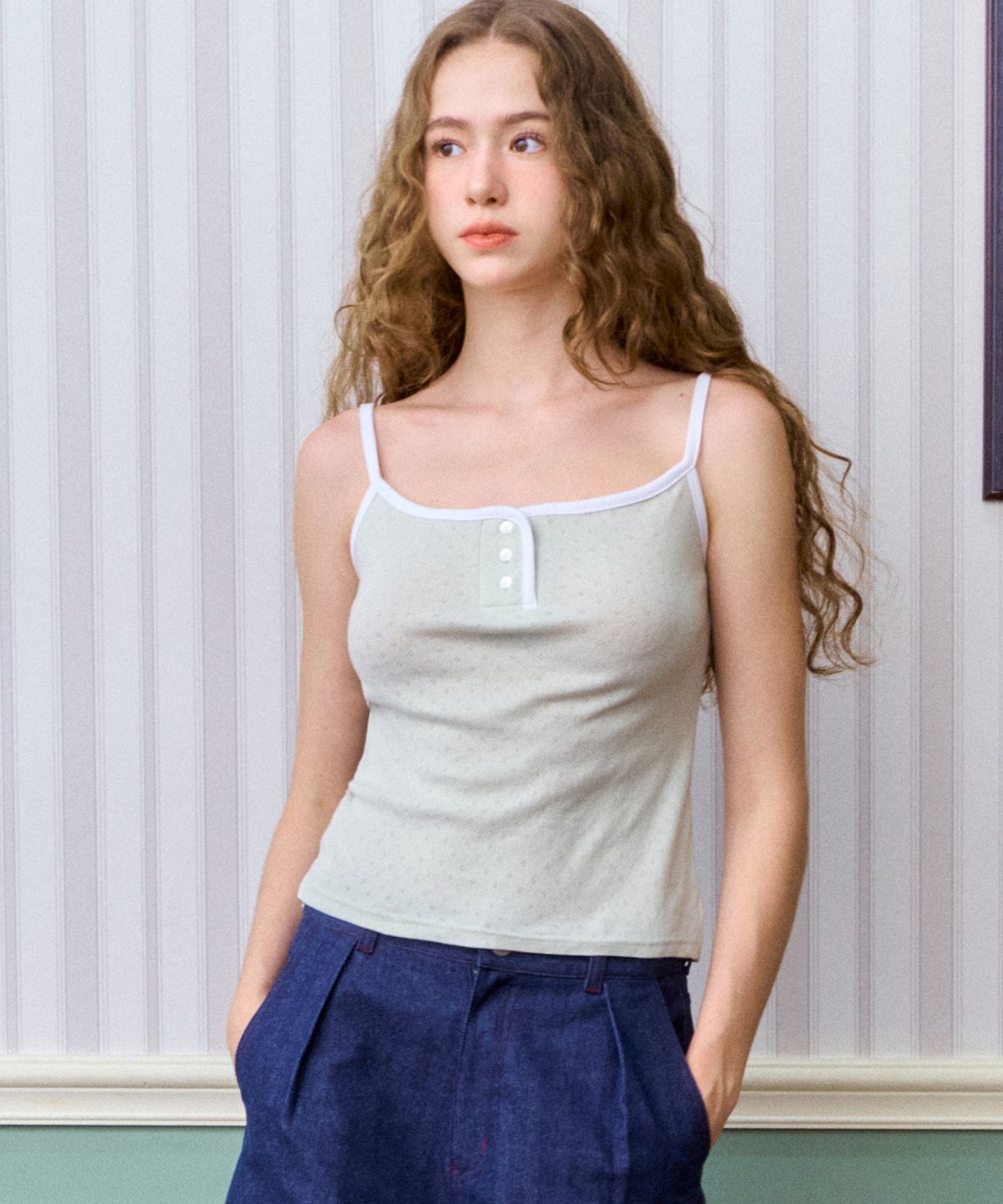 피스메이커(PIECE MAKER) PUNCHING BUTTON SLEEVELESS (MINT)