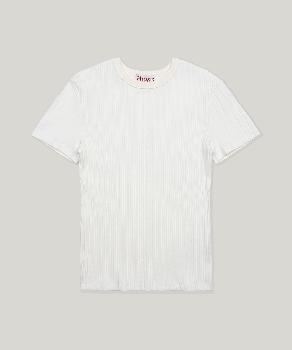 플로즈룸(FLAWSROOM) Ribbed Half Sleeve [WHITE]