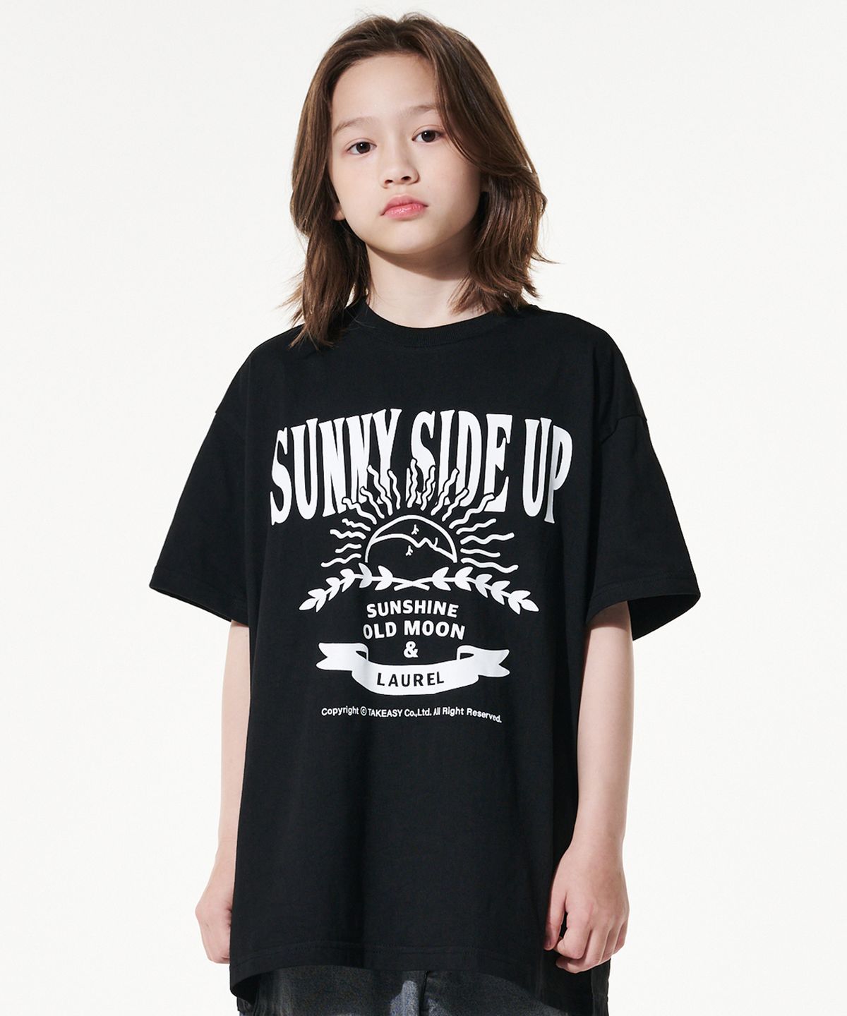 테이크이지 키즈(TAKEASY KIDS) 자이언트핏 SSU 오버 티셔츠(블랙)