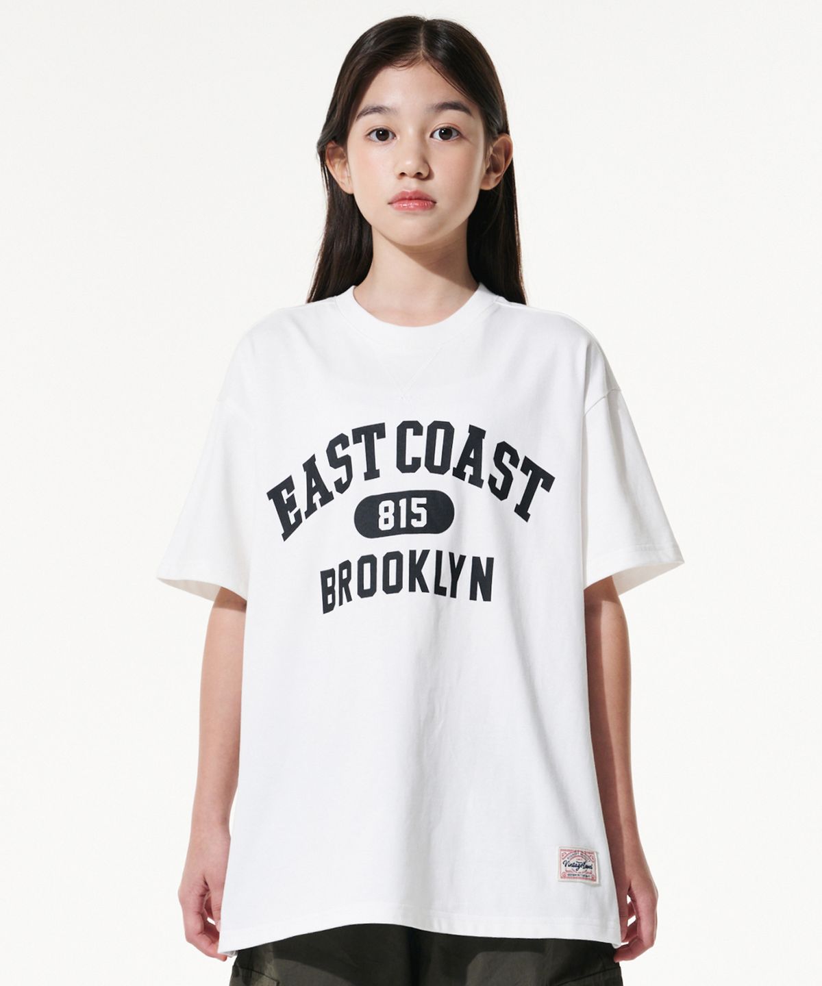 테이크이지 키즈(TAKEASY KIDS) 자이언트핏 브루클린 오버티셔츠(오프화이트)