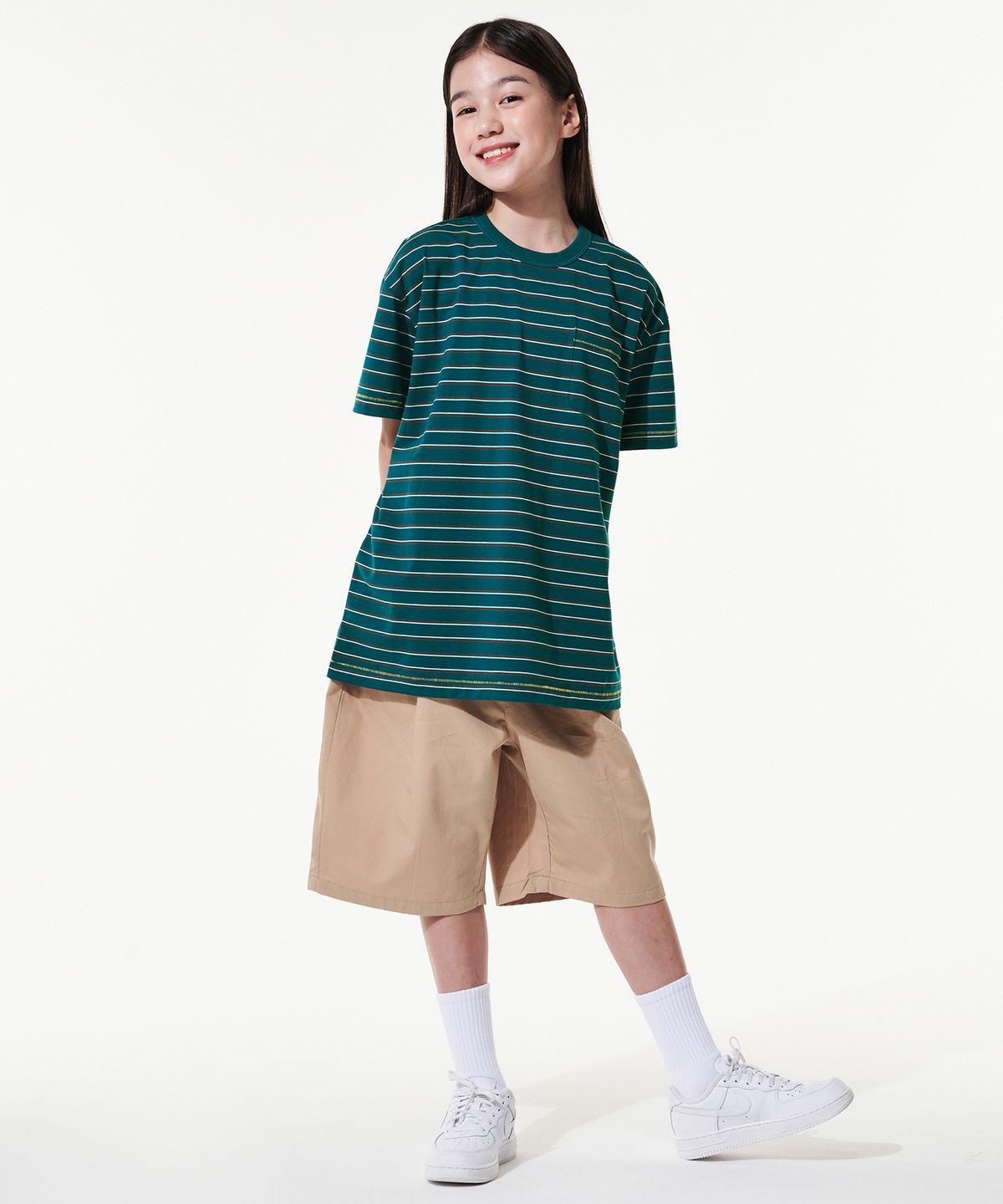 테이크이지 키즈(TAKEASY KIDS) 자이언트핏 버뮤다 하프팬츠(베이지)