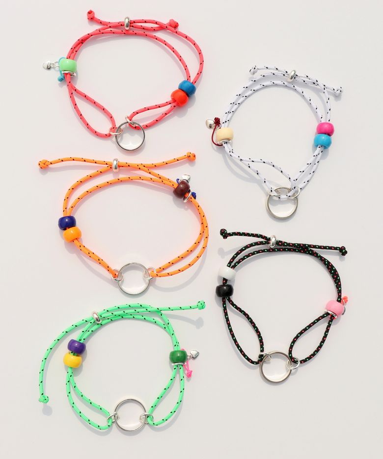 Friendly initial silver ring beads knot Bracelet 이니셜 각인 실버링 비즈 매듭팔찌