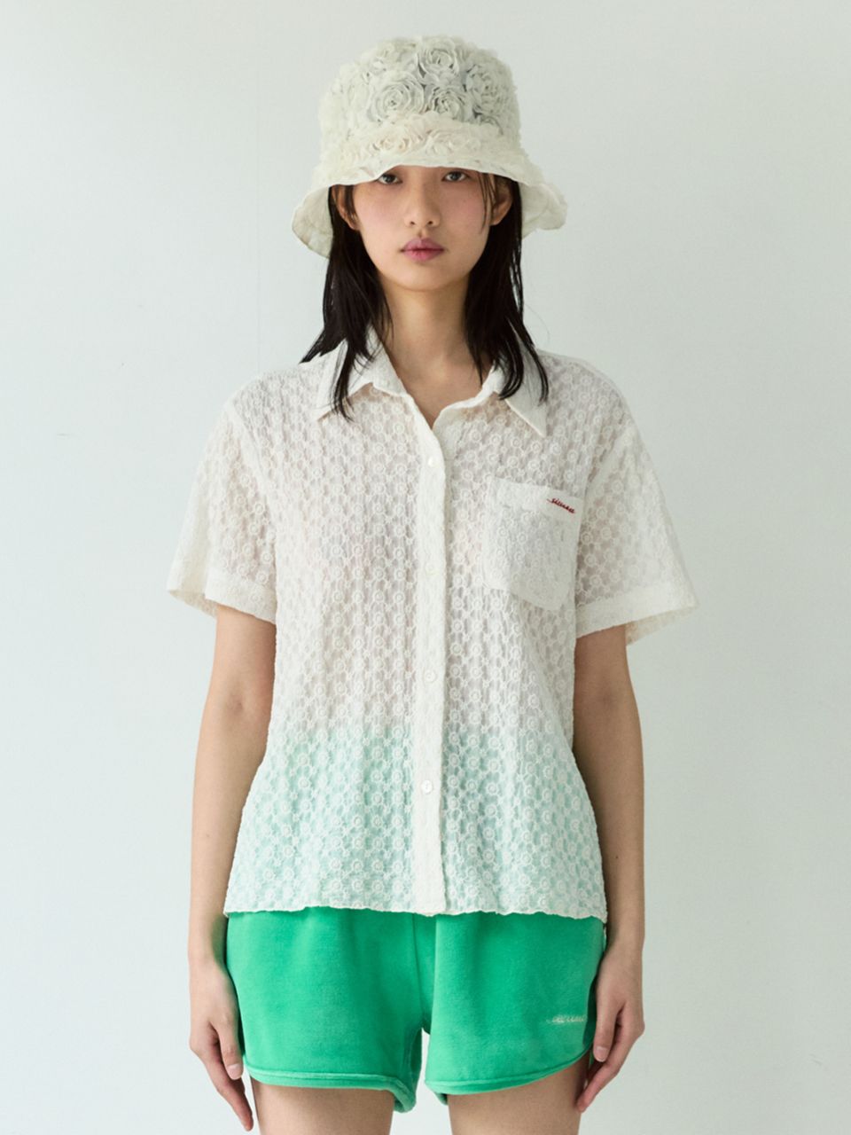 MUSINSA公式 | SIENNE Jasmine Lace Shirt (Ivory)