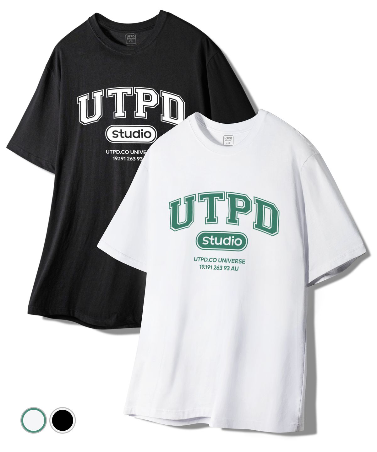 언탭트 스튜디오(UNTAPPED STUDIO) UTPD 시그니처 퓨어코튼 빅 오버핏 반팔 티셔츠 2 COLOR