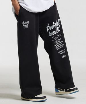 쿼터 와이드 밴딩 팬츠 블랙