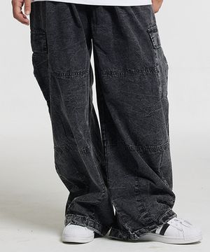 씨알에스디엘 피그먼트 블랙 벌룬 팬츠