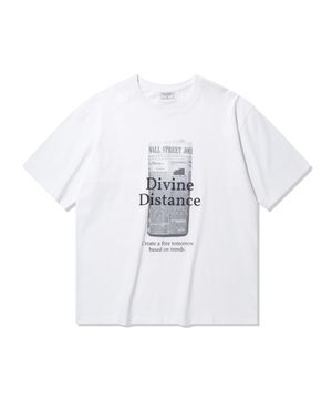 모노크롬 페이퍼 티셔츠 [화이트]