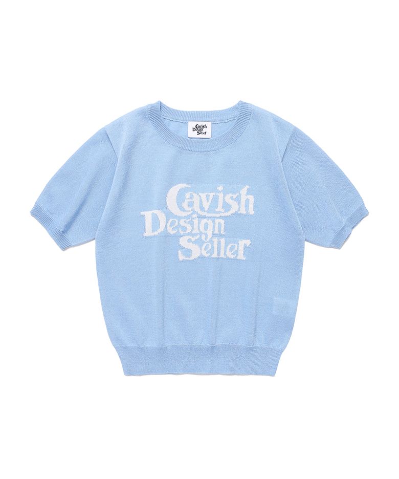 W SELLER LOGO INTARSIA KNIT BLUE(CV2EMFK601A)