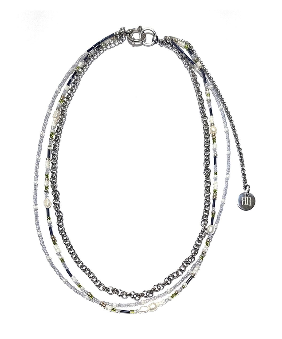라드픽션(RAD FICTION) KOENIG PEARL BEADS CHAIN LAYERED NECKLACE / MULTI&PEARL