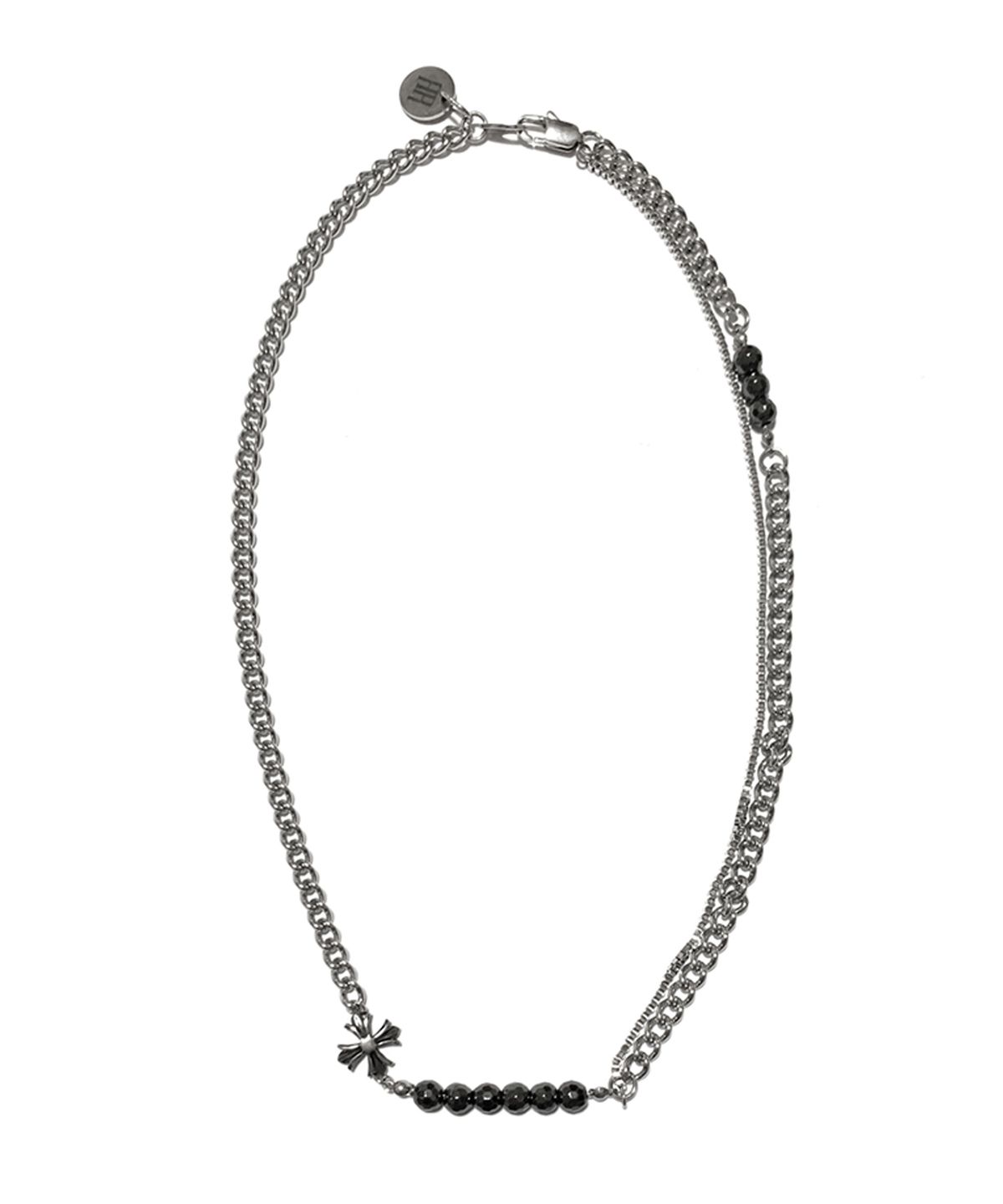 라드픽션(RAD FICTION) MOLKO GOTHIC ORNAMENT CHAIN NECKLACE / GLOSSY BLACK