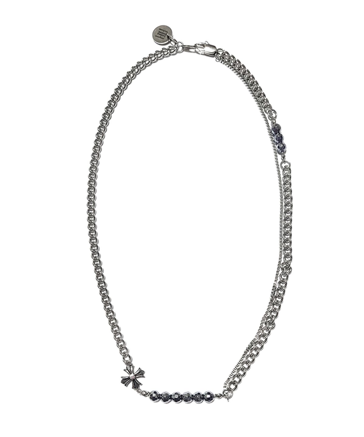 라드픽션(RAD FICTION) MOLKO GOTHIC ORNAMENT CHAIN NECKLACE / GLOSSY GREY