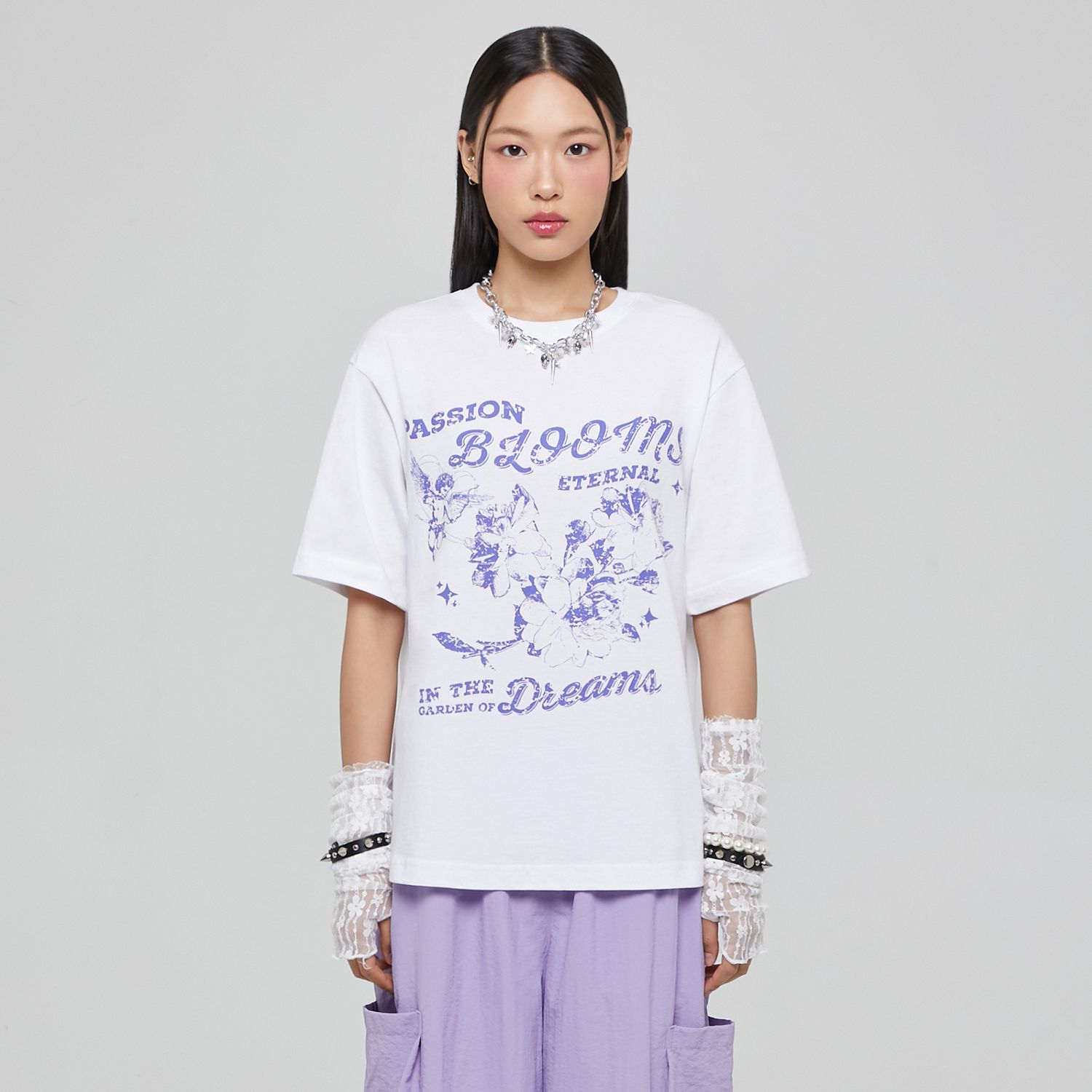 ★lalafox★VINTAGE ROSE ANGEL T-SHIRT★White★韓国★大人気★ MUSINSA | LALAFOX VINTAGE ROSE ANGEL T-SHIRT WHITE BQ2CH103