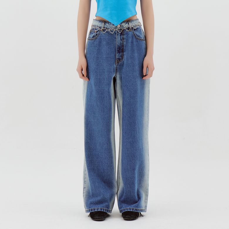 BRUSH WASHING DENIM PANTS BLUE BQ2DP006