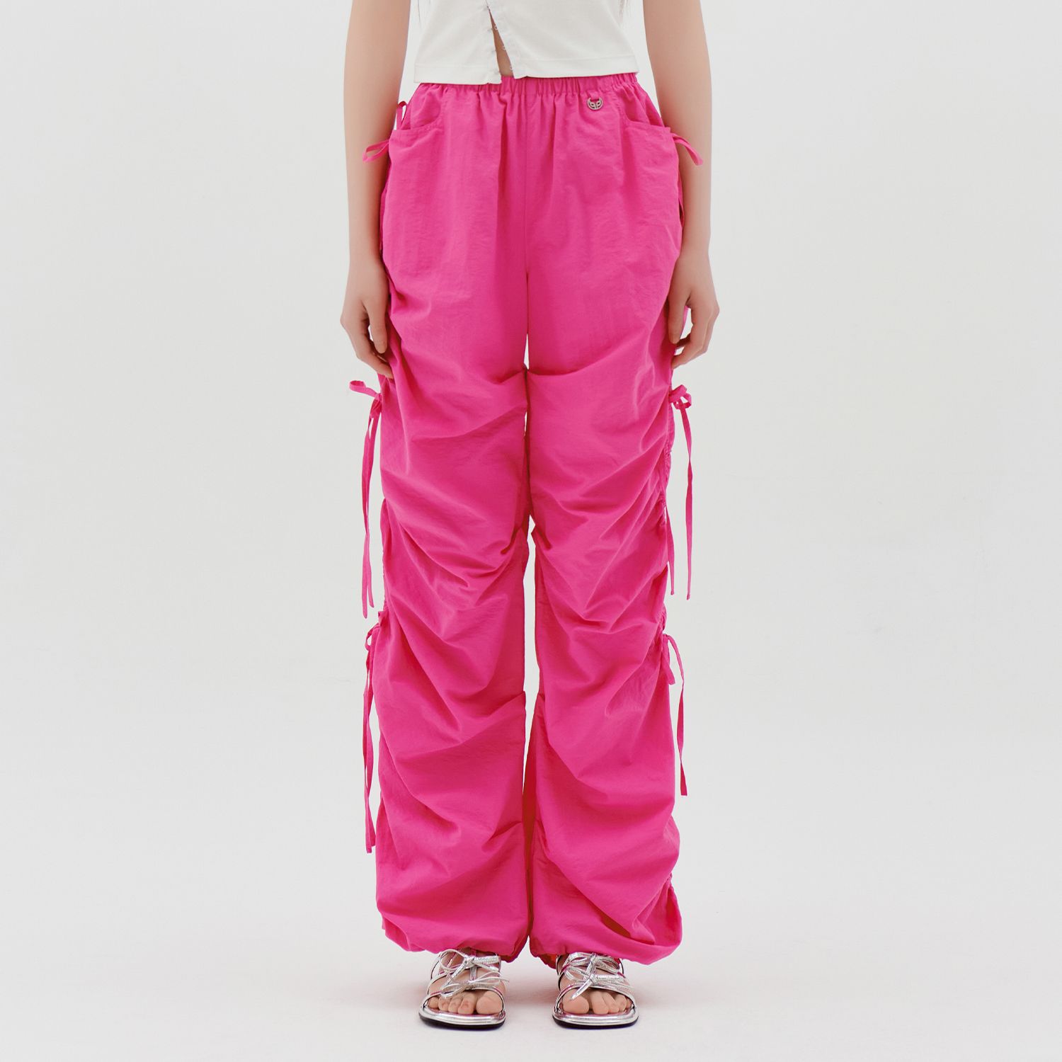 MUSINSA公式 | LALAFOX SIDE STRING PARACHUTE PANTS PINK BQ2WP028