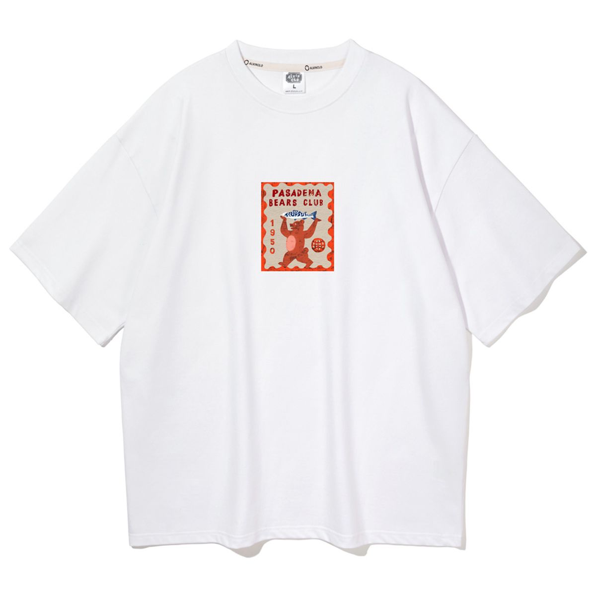 앨빈클로(ALVINCLO) BEAR STAMP 오버핏 반팔티 AST4569 (5 COLOR)