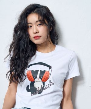 낭만고양이 냥파 크롭티_화이트