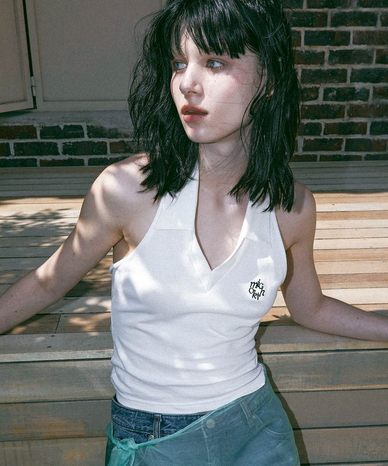 홀터넥 PK 탑 아이보리