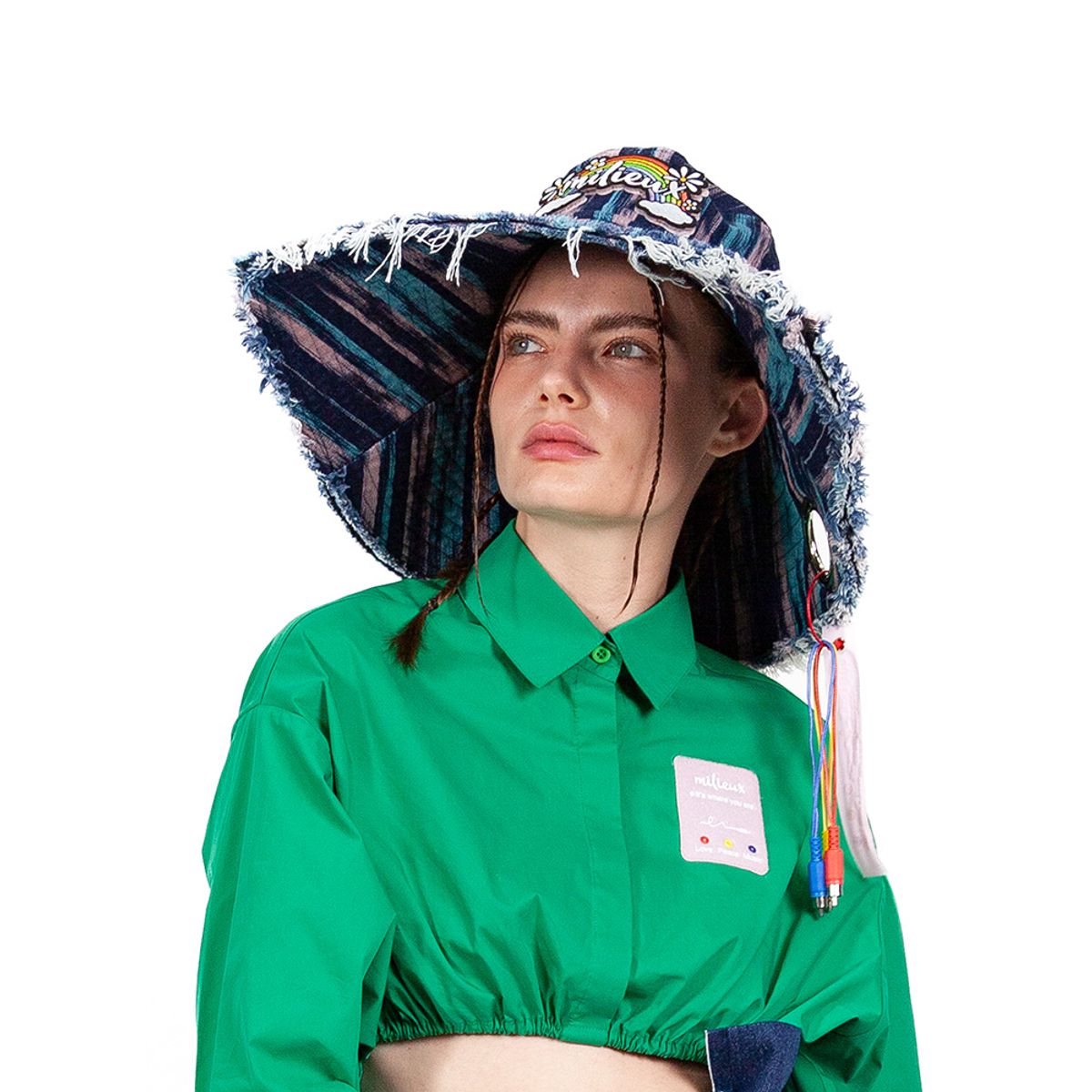 밀리우(MILIEUX) [MXM1UWACN003MT]Frayed-Edge Sun Hat Woven Accessory