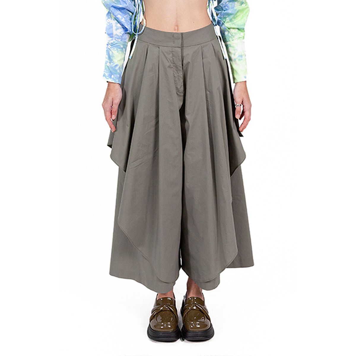 밀리우(MILIEUX) [MXM1FWPTL002GN]Draped Woven Skirtpants Long