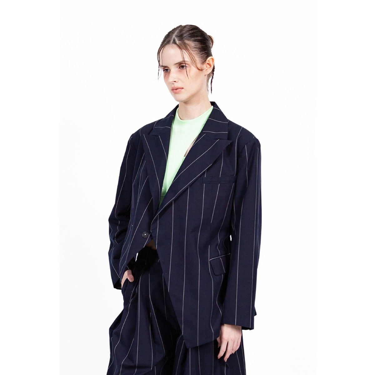 밀리우(MILIEUX) [MXM1FWJKL001BL]Pinstripe Woven Jacket Long-Sleeve