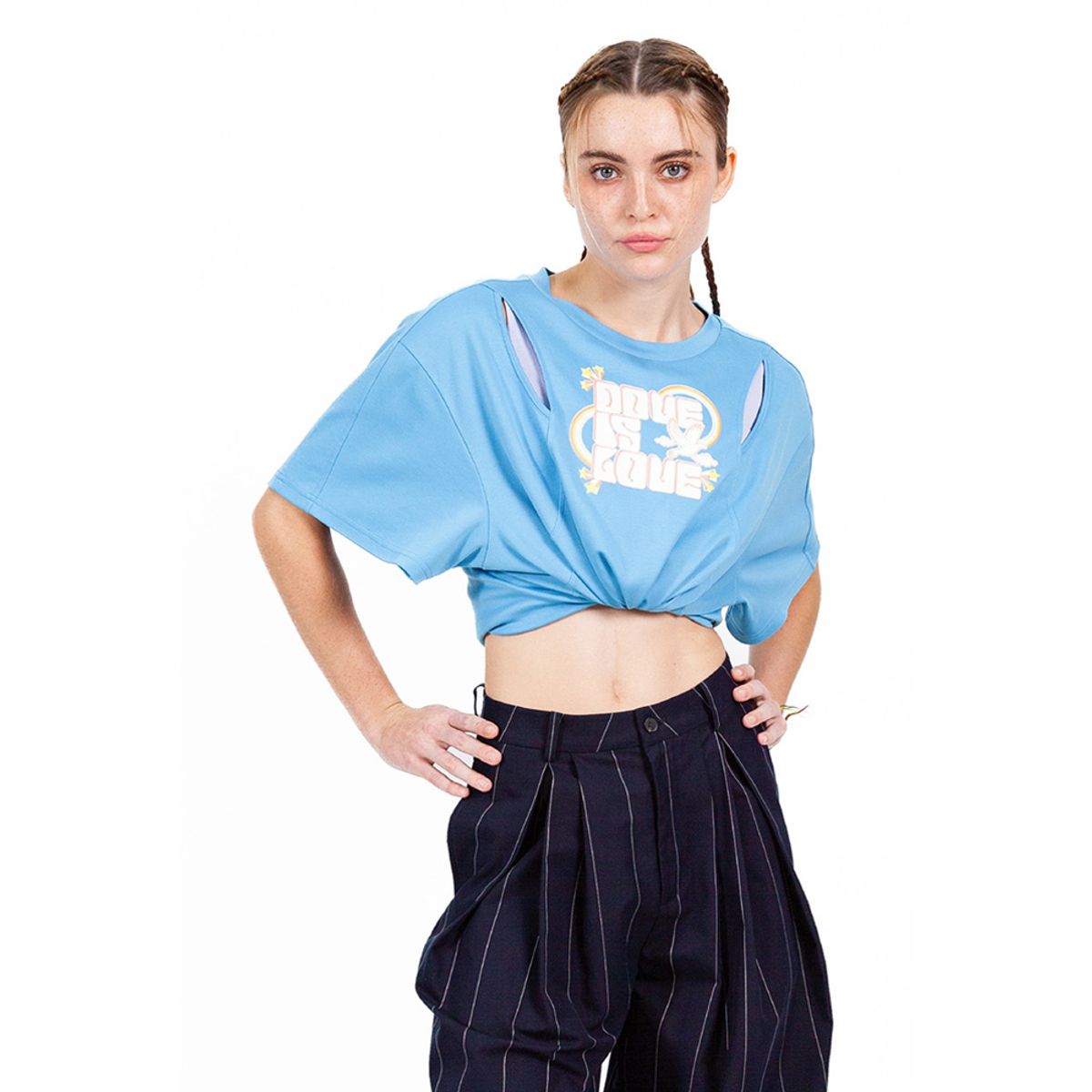 밀리우(MILIEUX) [MXM1FKTSS001BL]Oversized Knit T-shirt Short-Sleeve