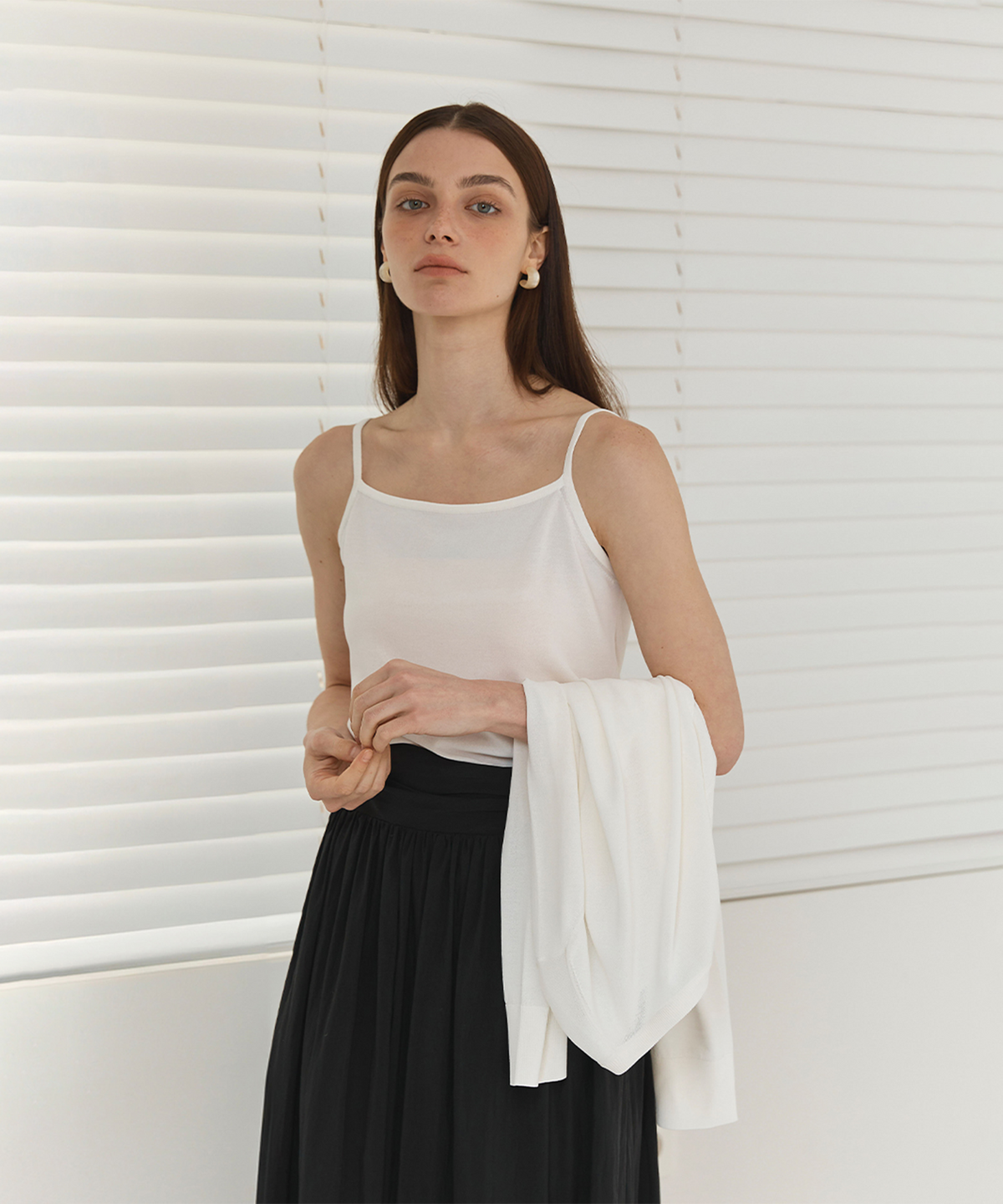 하우스 오브 폰드(HOUSE OF POND) Silky knit slip top (Ivory)