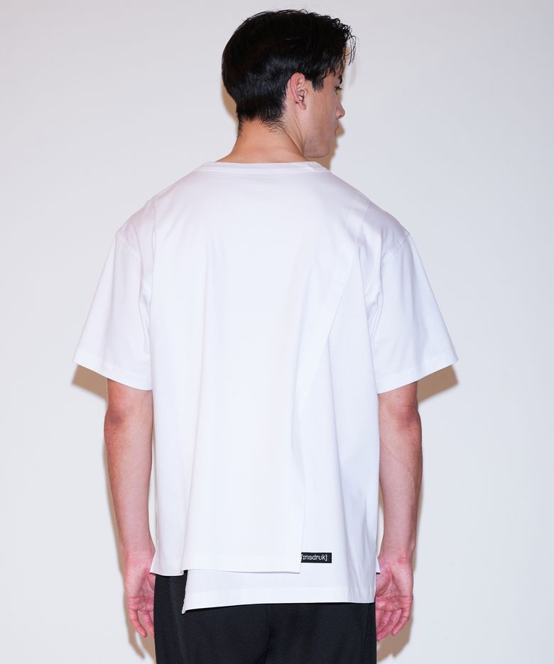 DOUBLE LAYERED BACK R-NECK TOP(WHITE)