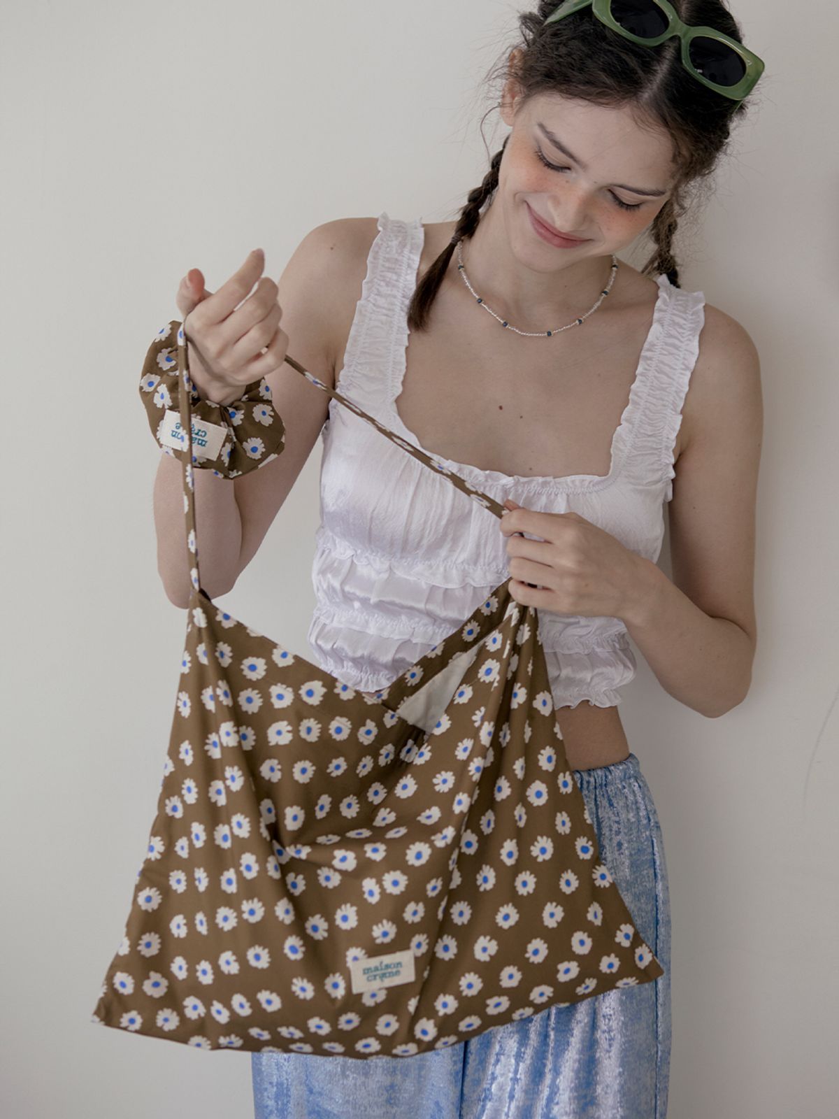 메종크렘(MAISON CREME) Floral eco bag _ caramel