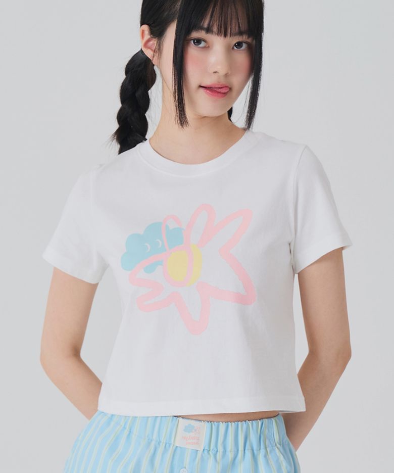 헬로 마이쉘 크롭 티셔츠_00401TS