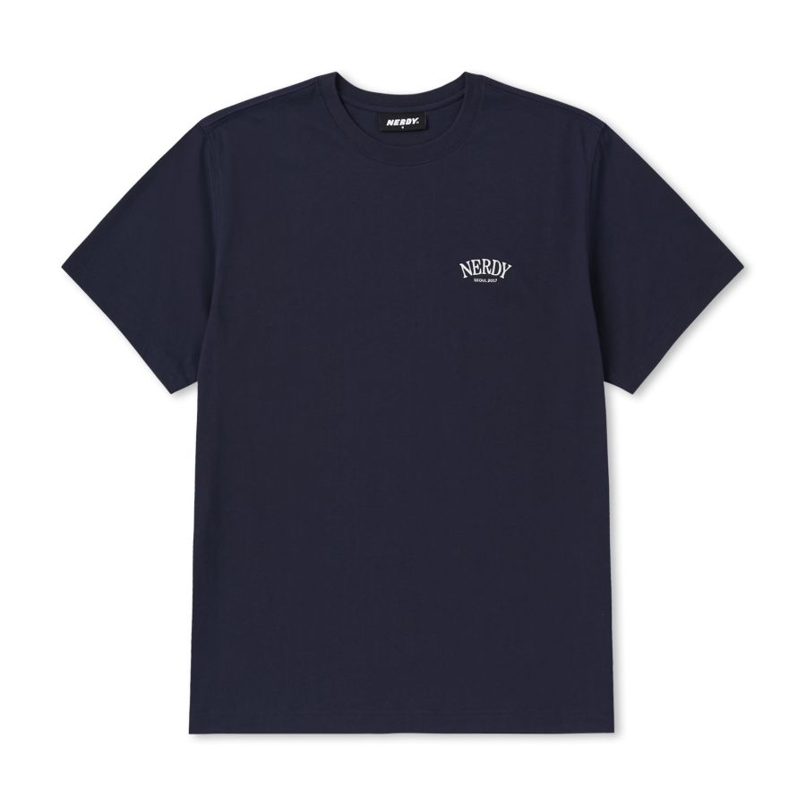【NERDY】人気ブランド★ Arch Logo Short Sleeve T-Shirt MUSINSA公式 | NERDY Small Arch Logo Short Sleeve T-Shirt Navy