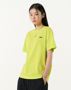 블랭크 스몰 로고 반팔 티셔츠 라임