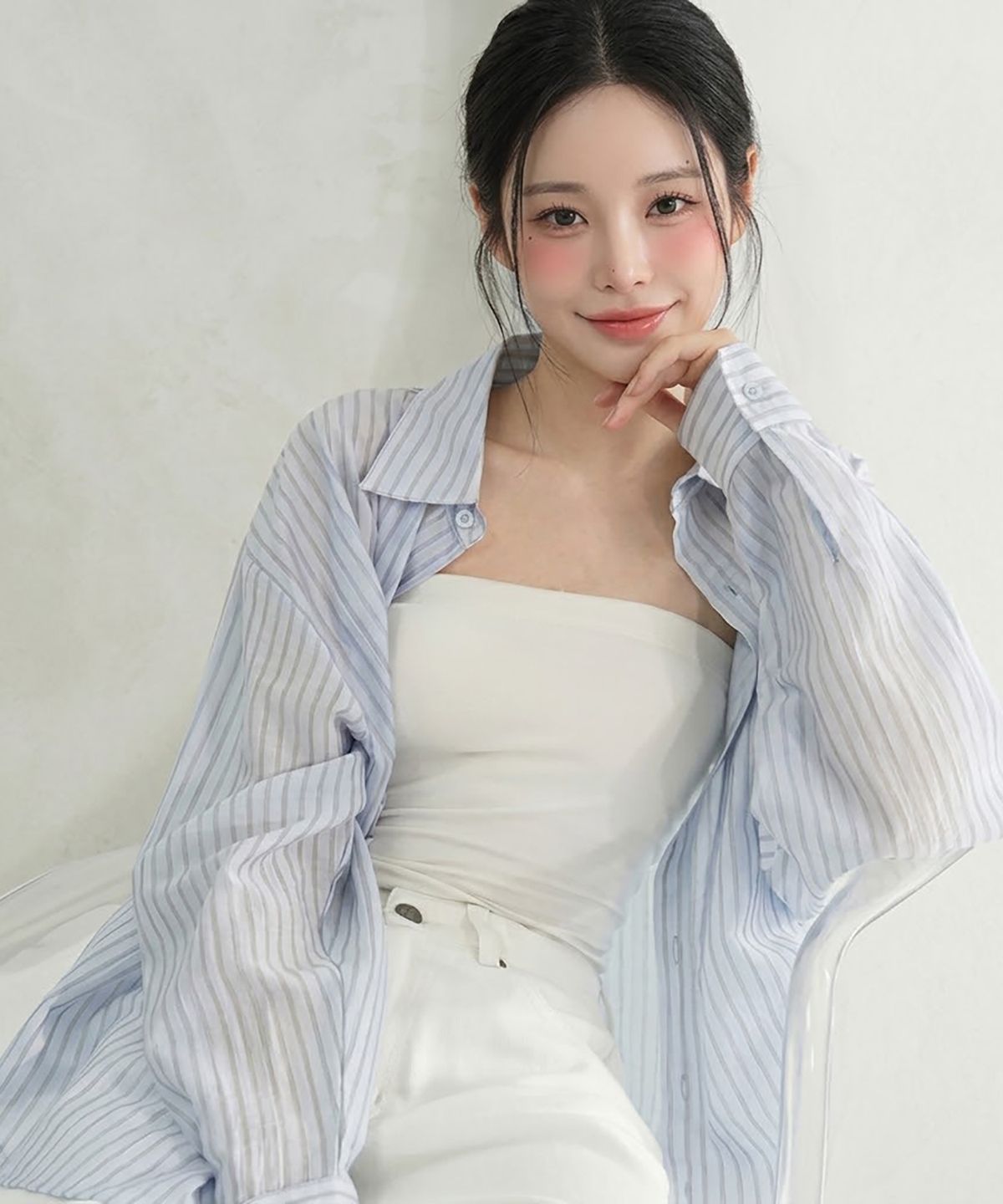 비바셔스(VIVACIOUS) Cencel See-Through Classic Shirt - 7COL
