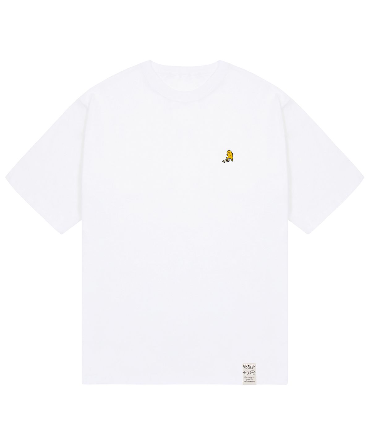 그레이버(GRAVER) [UNISEX-24]스몰 스트릿보드 도트 스마일 반팔티_화이트