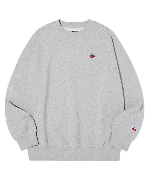 ★KIRSH★ Small Cherry Sweatshirt Melange Grey MUSINSA | KIRSH Small Cherry Sweatshirt [Melange Grey]