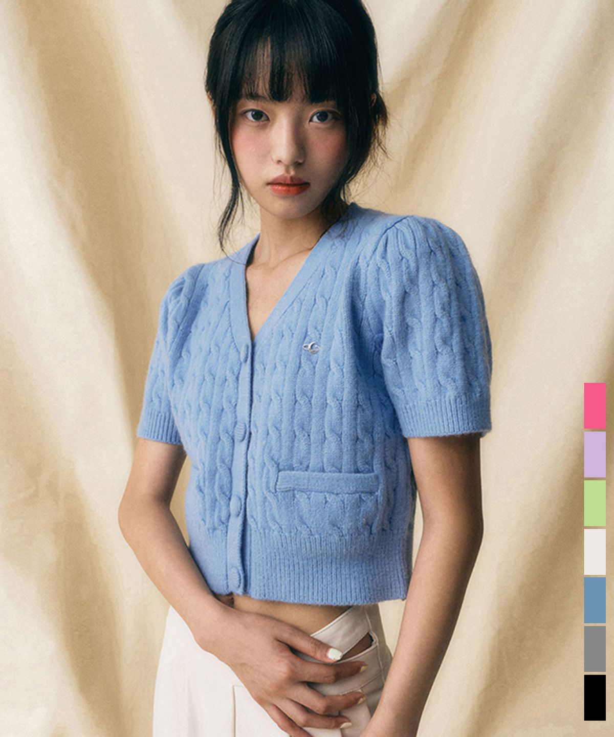 비바셔스(VIVACIOUS) Soft Cable Knit Cardigan - 7COL