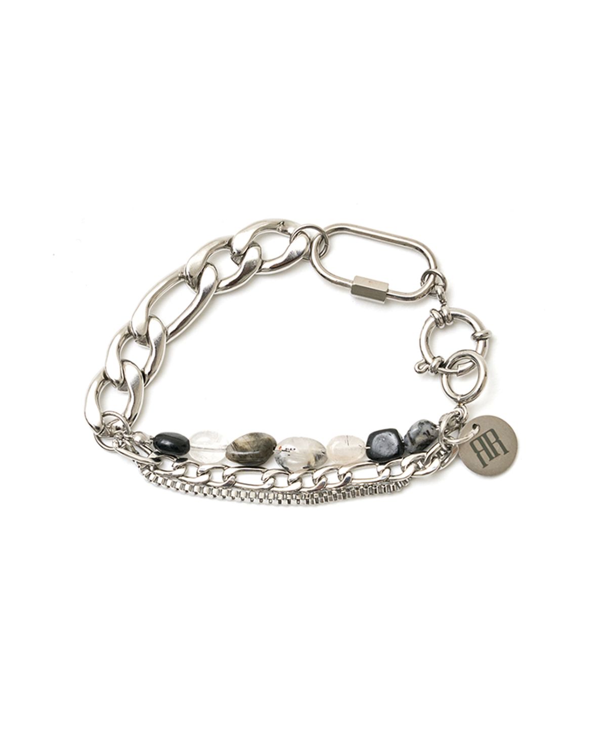 라드픽션(RAD FICTION) BARAT CARABINER GEMSTONE CHAIN BRACELET / MONO STONE