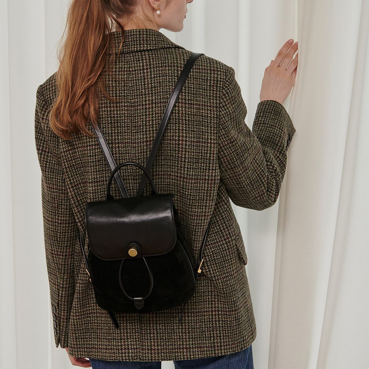 드메이커(DEMAKER) Jour suede backpack-black