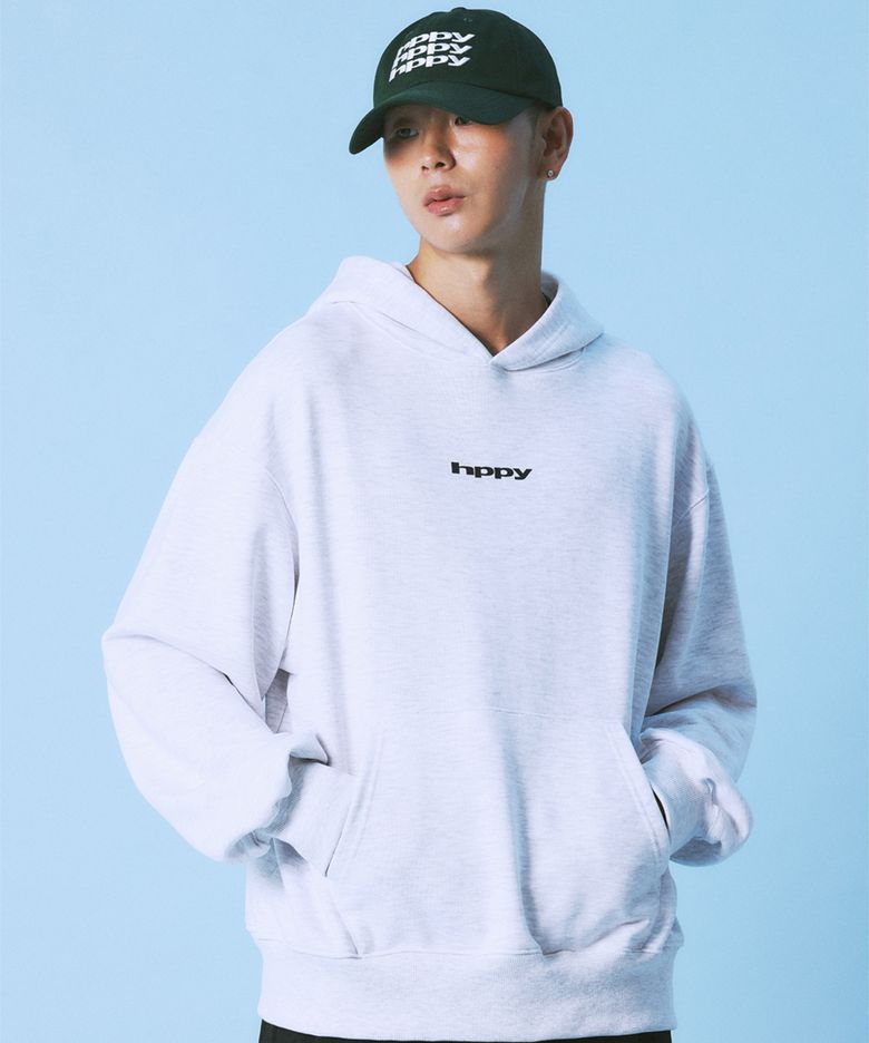 SIGNATURE MINI LOGO HOODIE - WHITE MELANGE