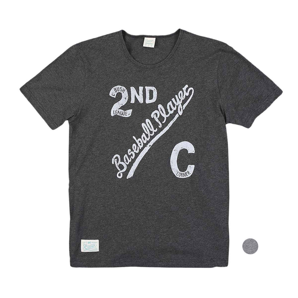 세컨드 코너(SECOND CORNER) 남성  순면 그래픽 반팔 티셔츠. Loacker C2