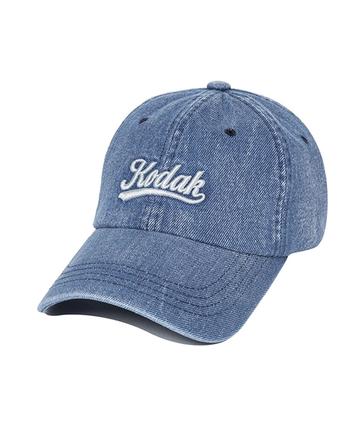 코닥(KODAK) 워싱 데님 릴렉스핏 볼캡 BLUE
