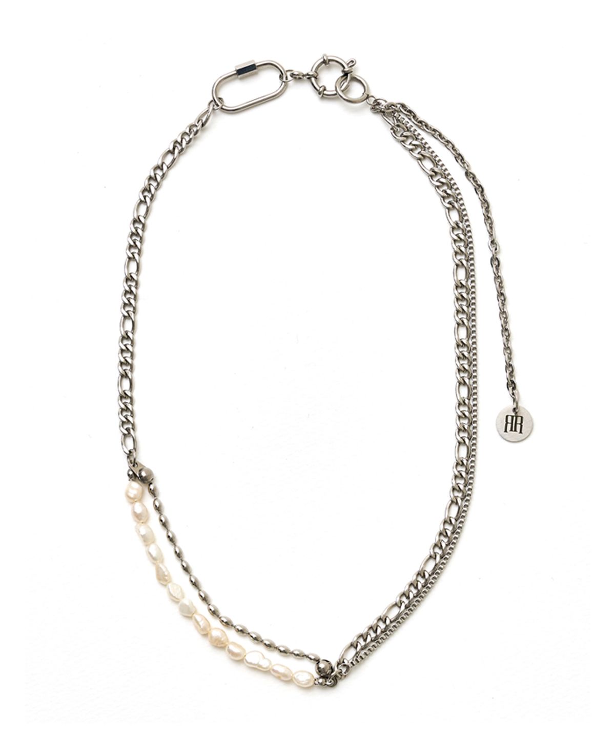 라드픽션(RAD FICTION) PAYSEUR CARABINER PEARL CHAIN NECKLACE / VANILLA PEARL